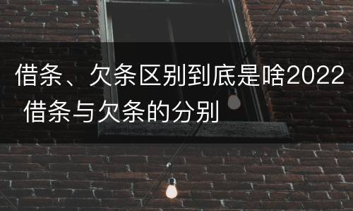 借条、欠条区别到底是啥2022 借条与欠条的分别