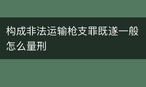 构成非法运输枪支罪既遂一般怎么量刑