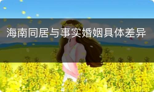 海南同居与事实婚姻具体差异