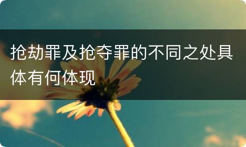 抢劫罪及抢夺罪的不同之处具体有何体现