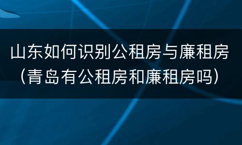 山东如何识别公租房与廉租房（青岛有公租房和廉租房吗）