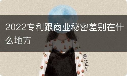 2022专利跟商业秘密差别在什么地方