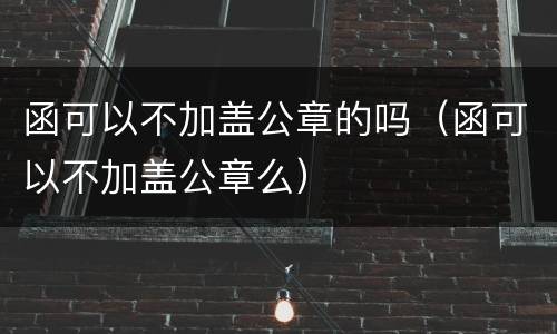 函可以不加盖公章的吗（函可以不加盖公章么）