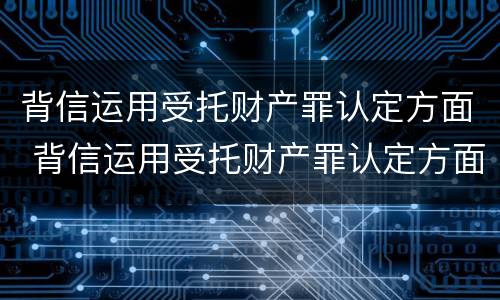 背信运用受托财产罪认定方面 背信运用受托财产罪认定方面怎么写