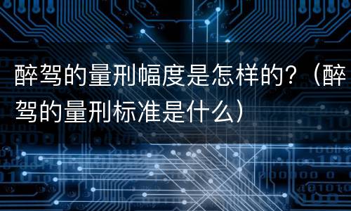 醉驾的量刑幅度是怎样的?（醉驾的量刑标准是什么）