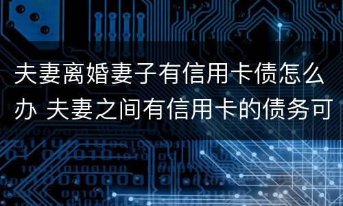 夫妻离婚妻子有信用卡债怎么办 夫妻之间有信用卡的债务可以离婚吗