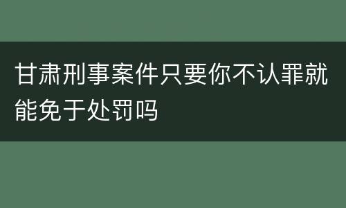 甘肃刑事案件只要你不认罪就能免于处罚吗