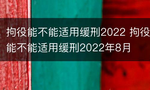 拘役能不能适用缓刑2022 拘役能不能适用缓刑2022年8月