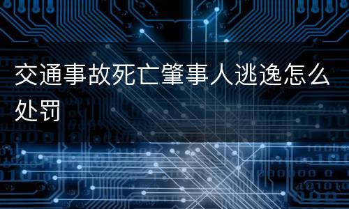 交通事故死亡肇事人逃逸怎么处罚