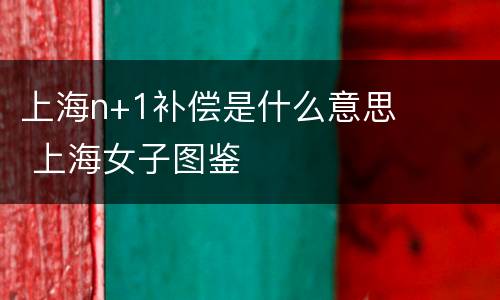上海n+1补偿是什么意思 上海女子图鉴