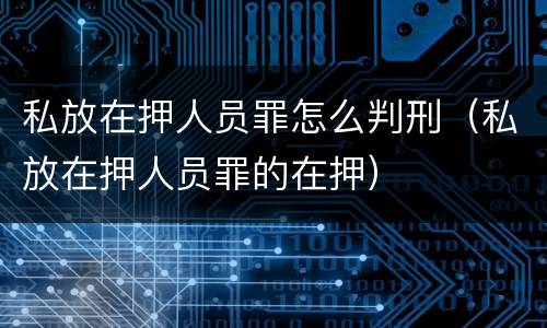 私放在押人员罪怎么判刑（私放在押人员罪的在押）