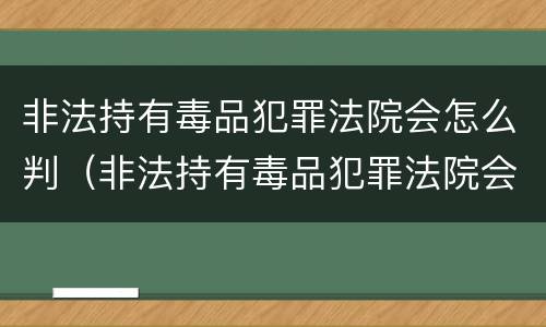非法持有毒品犯罪法院会怎么判（非法持有毒品犯罪法院会怎么判决）