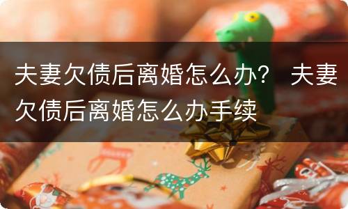 夫妻欠债后离婚怎么办？ 夫妻欠债后离婚怎么办手续
