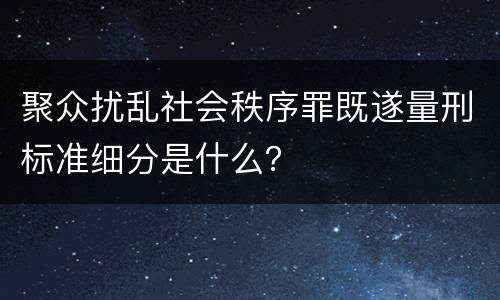 聚众扰乱社会秩序罪既遂量刑标准细分是什么？