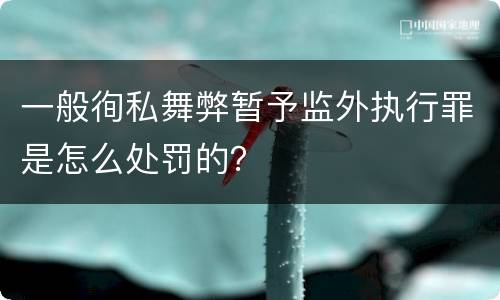 一般徇私舞弊暂予监外执行罪是怎么处罚的？