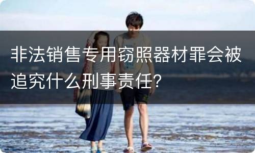 非法销售专用窃照器材罪会被追究什么刑事责任？