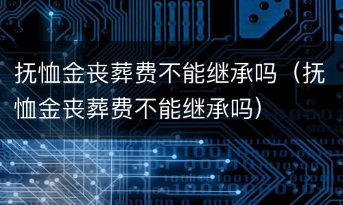 抚恤金丧葬费不能继承吗（抚恤金丧葬费不能继承吗）