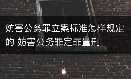 妨害公务罪立案标准怎样规定的 妨害公务罪定罪量刑