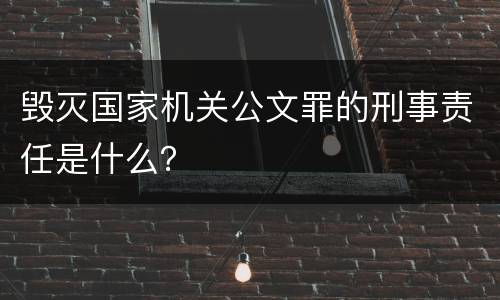 毁灭国家机关公文罪的刑事责任是什么？