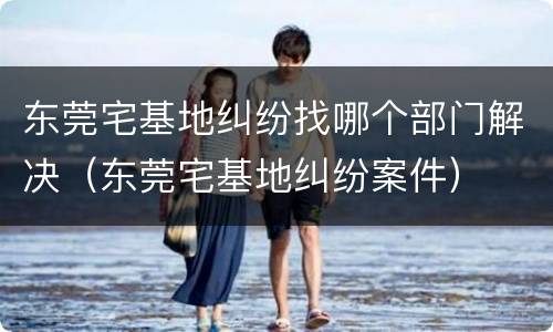 东莞宅基地纠纷找哪个部门解决（东莞宅基地纠纷案件）
