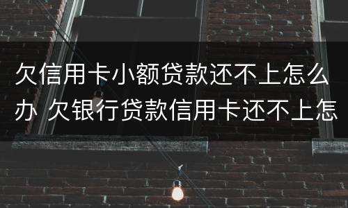 欠信用卡小额贷款还不上怎么办 欠银行贷款信用卡还不上怎么办