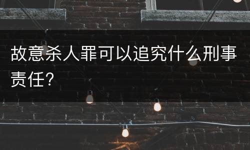 故意杀人罪可以追究什么刑事责任?