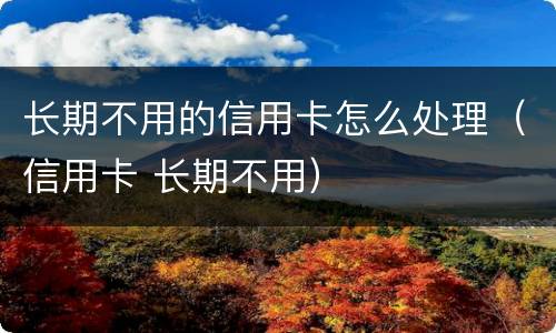 长期不用的信用卡怎么处理（信用卡 长期不用）