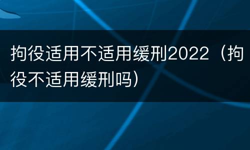 拘役适用不适用缓刑2022（拘役不适用缓刑吗）