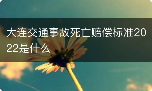 大连交通事故死亡赔偿标准2022是什么