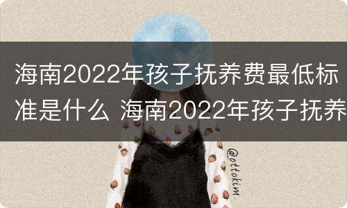 海南2022年孩子抚养费最低标准是什么 海南2022年孩子抚养费最低标准是什么呢