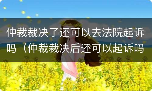 仲裁裁决了还可以去法院起诉吗（仲裁裁决后还可以起诉吗）