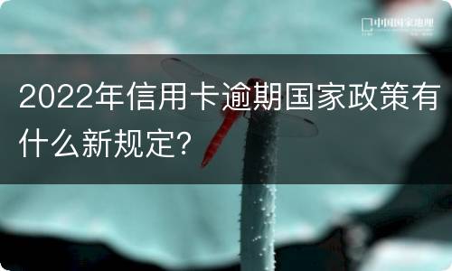2022年信用卡逾期国家政策有什么新规定？