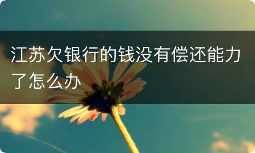 江苏欠银行的钱没有偿还能力了怎么办