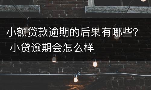 小额贷款逾期的后果有哪些？ 小贷逾期会怎么样