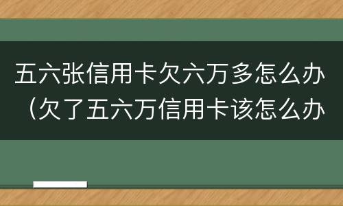 五六张信用卡欠六万多怎么办（欠了五六万信用卡该怎么办）