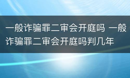 一般诈骗罪二审会开庭吗 一般诈骗罪二审会开庭吗判几年