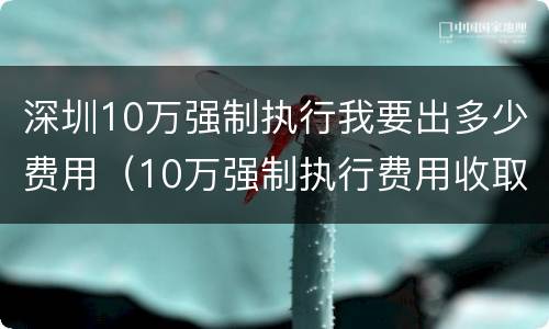 深圳10万强制执行我要出多少费用（10万强制执行费用收取标准）