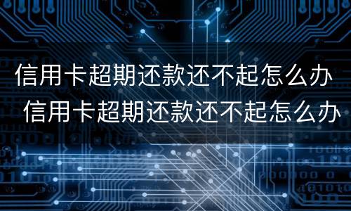 信用卡超期还款还不起怎么办 信用卡超期还款还不起怎么办理