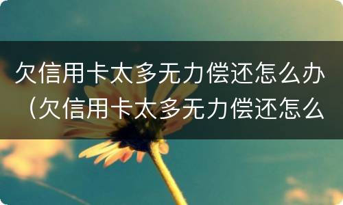 欠信用卡太多无力偿还怎么办（欠信用卡太多无力偿还怎么办理）