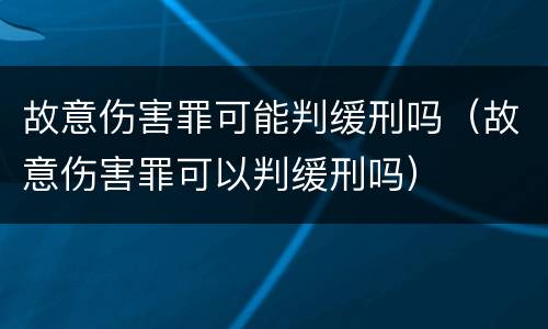 故意伤害罪可能判缓刑吗（故意伤害罪可以判缓刑吗）
