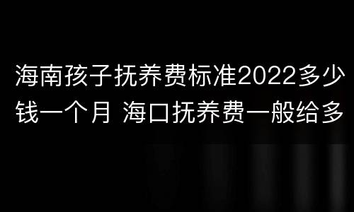 海南孩子抚养费标准2022多少钱一个月 海口抚养费一般给多少