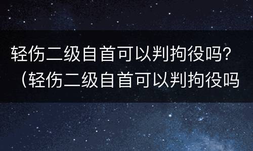 轻伤二级自首可以判拘役吗？（轻伤二级自首可以判拘役吗多久）
