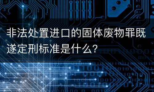非法处置进口的固体废物罪既遂定刑标准是什么？