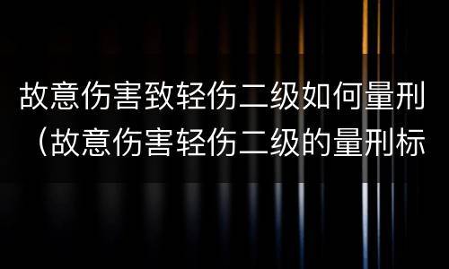 故意伤害致轻伤二级如何量刑（故意伤害轻伤二级的量刑标准）