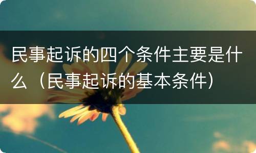 民事起诉的四个条件主要是什么（民事起诉的基本条件）