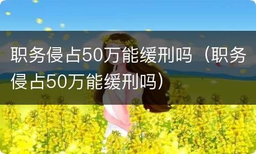 职务侵占50万能缓刑吗（职务侵占50万能缓刑吗）
