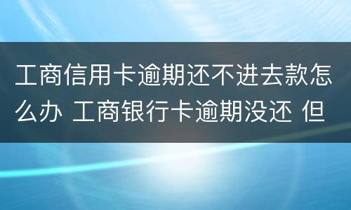 工商信用卡逾期还不进去款怎么办 工商银行卡逾期没还 但是还不进去 怎么还款