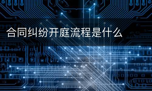 合同纠纷开庭流程是什么