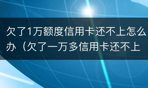 欠了1万额度信用卡还不上怎么办（欠了一万多信用卡还不上怎么办）