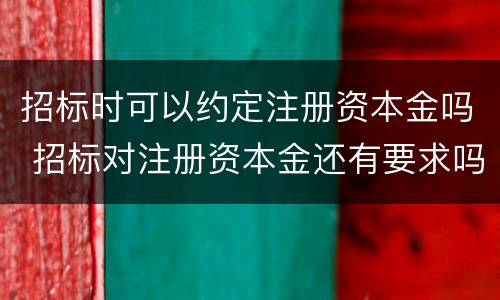 招标时可以约定注册资本金吗 招标对注册资本金还有要求吗